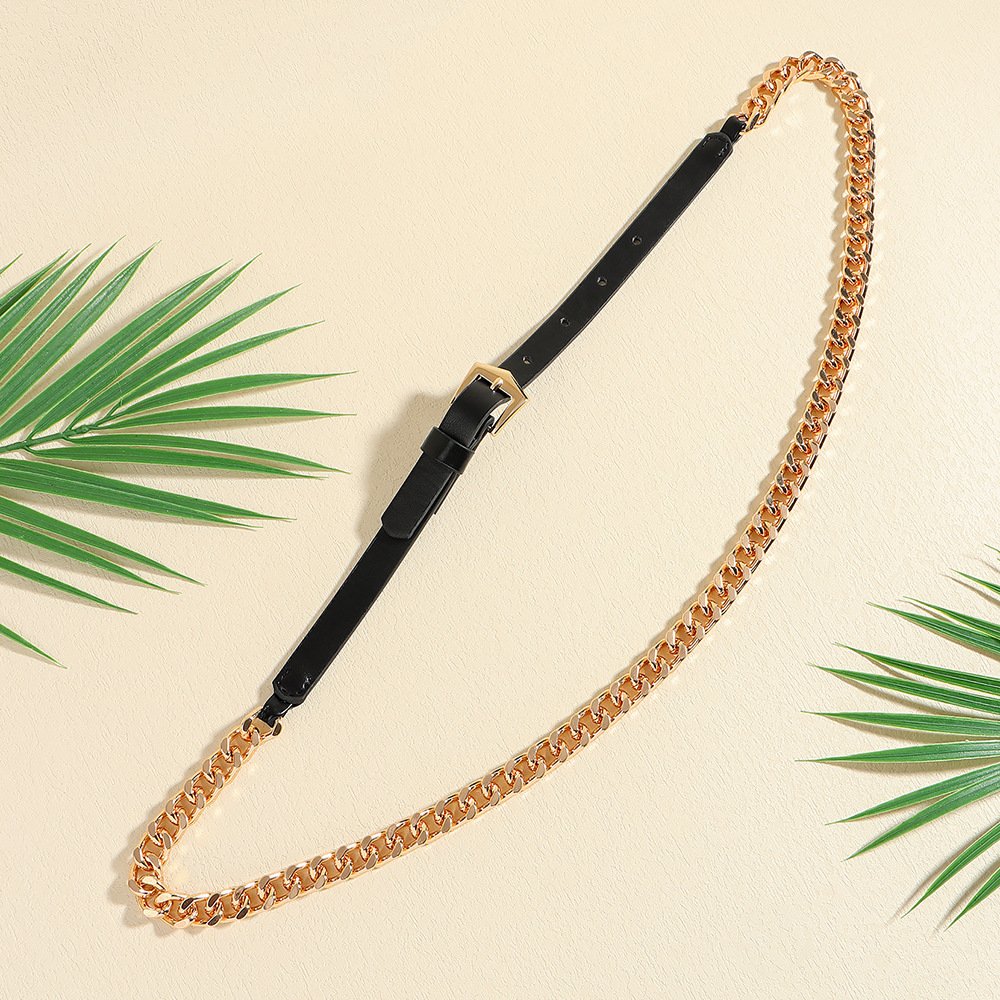 Gold Alloy Waist Chain Multifunctional Female Fashion Accessories Personalised Box Bag Waist Chain Belt