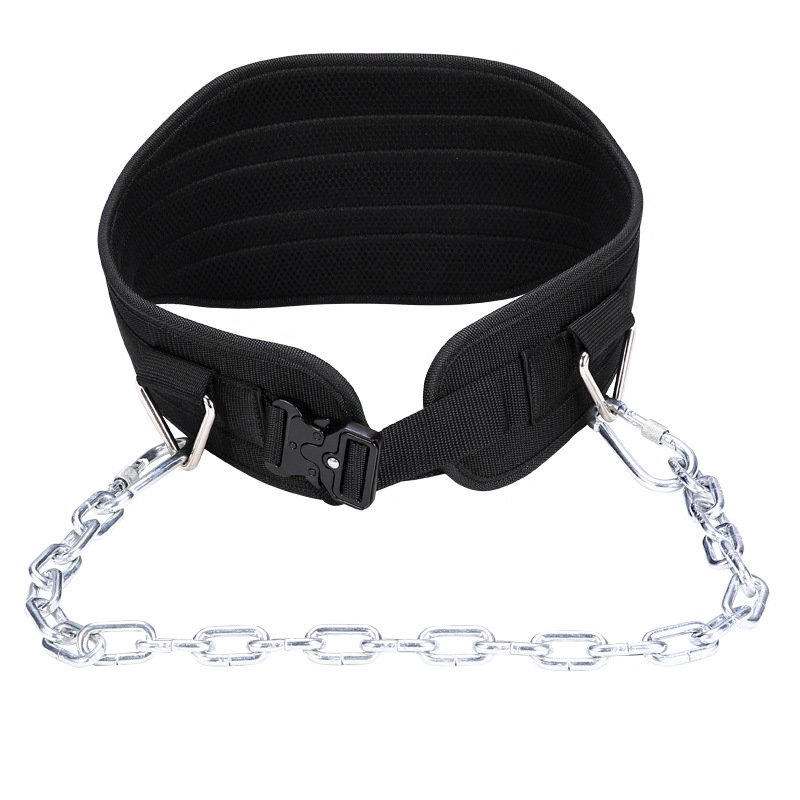 Dip Belt for Weightlifting Weight Belt with Chain Workout Belt with Comfortable Neoprene Support