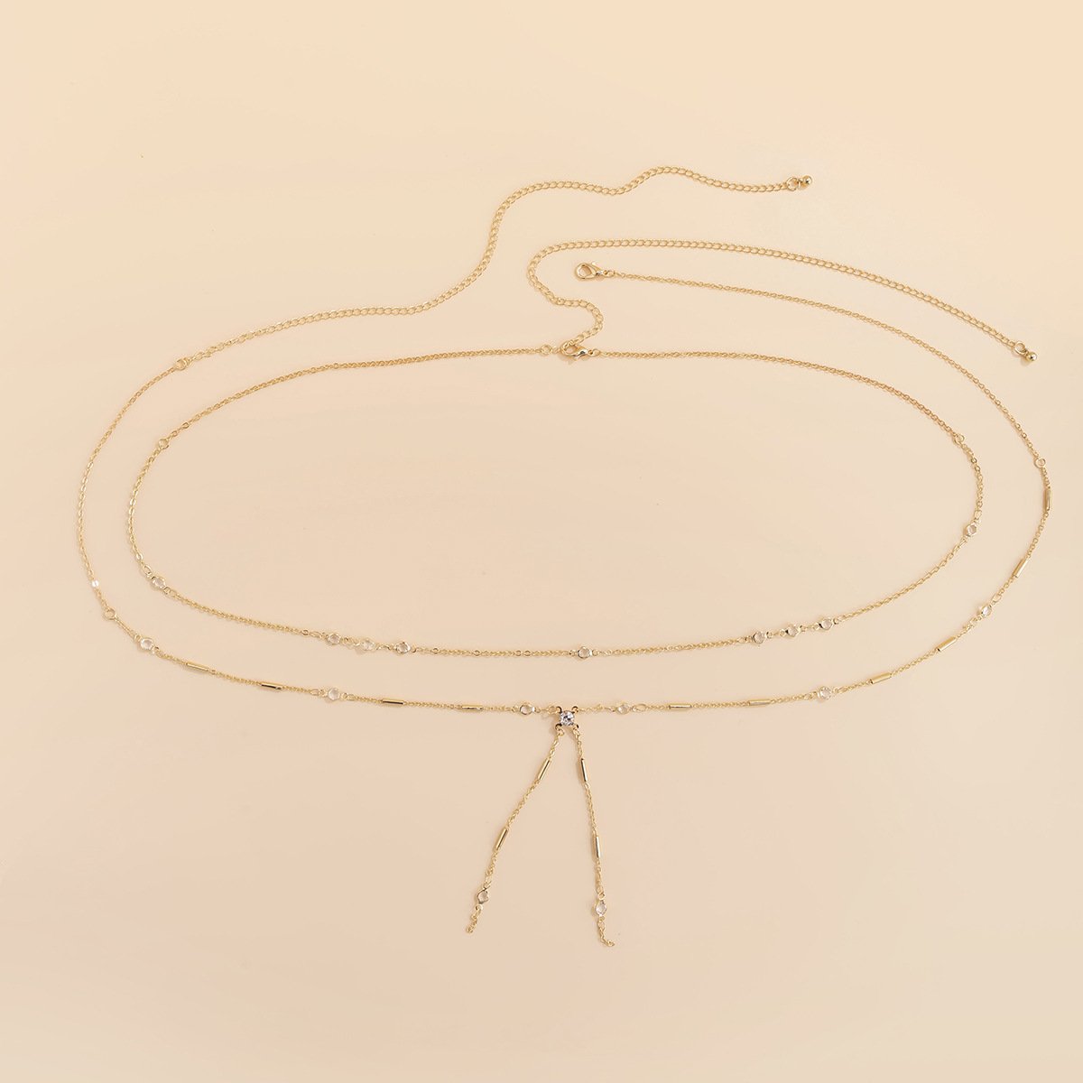 Fashion Hip Hop Sexy Tassel Double Layer Gold Plated Spicy Waist Body Chain Belt Jewelry For Women