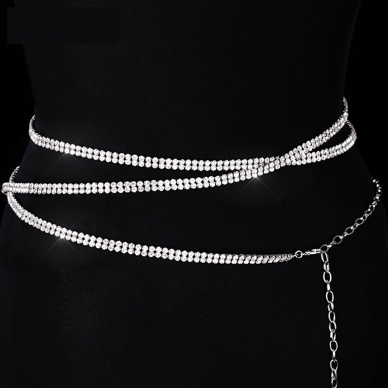 Waist Beads Body Jewelry Belly Chain Hot Shinning Rhinestone Wholesale Sexy Women Casual Gift Silver Gold Jewellery