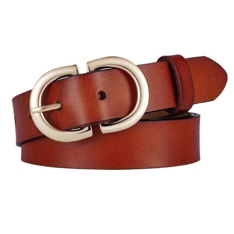 Korean Version INS Second Layer Genuine Leather Cowhide Belt for Women Casual Pin Buckle with New Style for Jeans