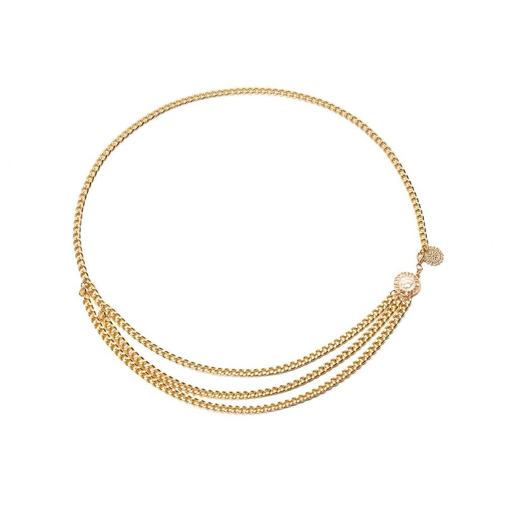 Fashion Gold Alloy Multi-layer Exaggerated Body Chain Female Adjustable Alloy Waist Chain Belt