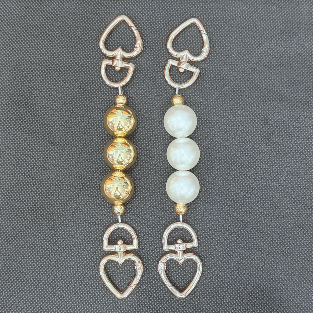 Short Pearl Beads Strap With Love Hardware for Decoration Chain Bag Strap Purse Tote Handles Clutch Handbag Accessories