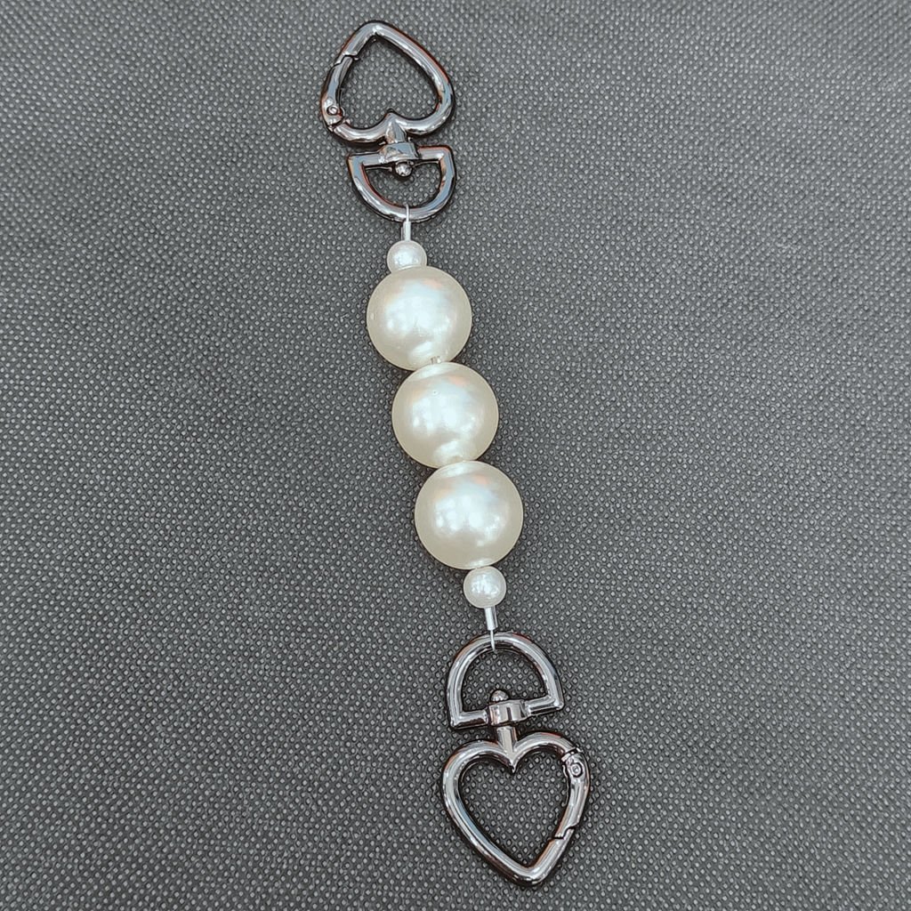 Short Pearl Beads Strap With Love Hardware for Decoration Chain Bag Strap Purse Tote Handles Clutch Handbag Accessories