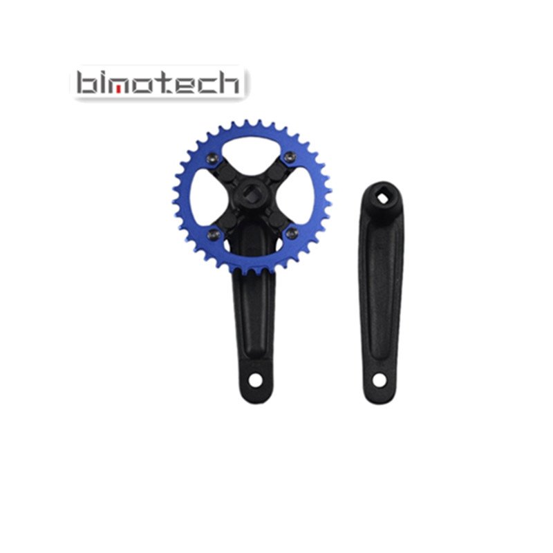 Alloy Bicycle Crank & Chainwheel Road Bike Crankset Mtb Bike Components 170 Mm 8m Chainwheel Belt Drive Cycle P Black Blue BM-01