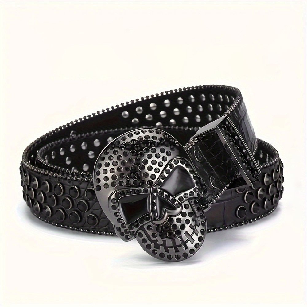AW wholesale western Crystal Belt Punk girl riveted Rhinestone belt Gothic skeleton rhinestone skull belt men punk fashion