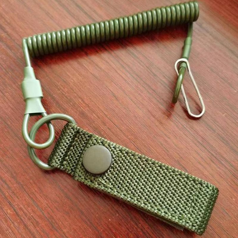Tactical spring belt outdoor nylon braided belt with stainless steel wire like grab elastic waist chain