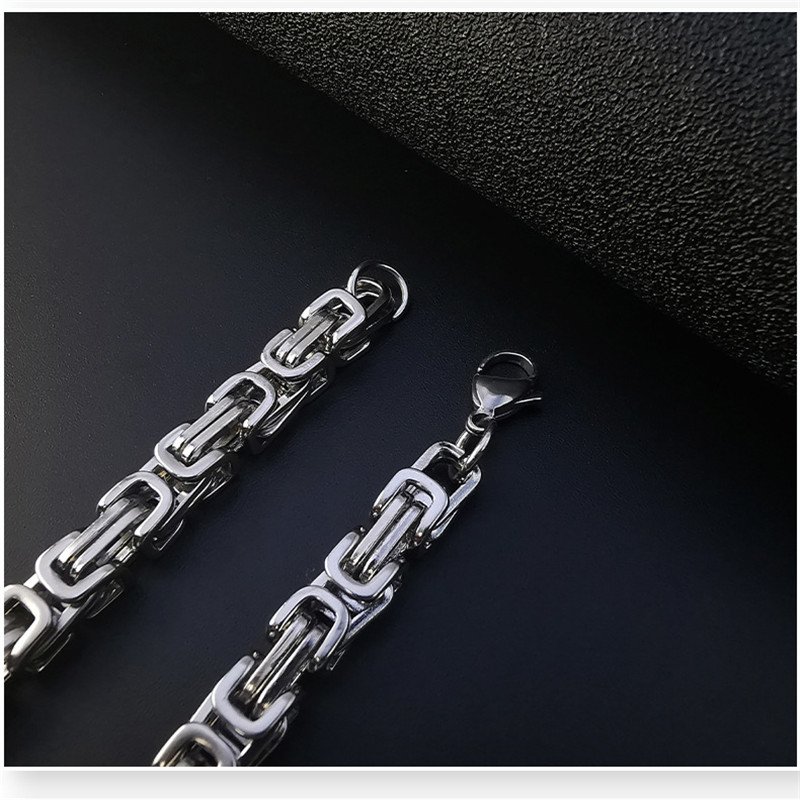 European and American men hip hop stainless steel bracelet titanium steel imperial chain necklace