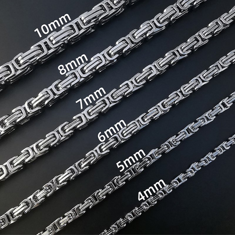 European and American men hip hop stainless steel bracelet titanium steel imperial chain necklace