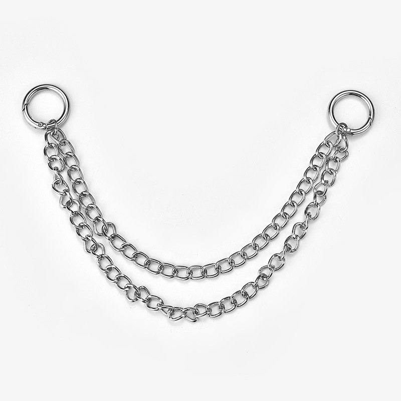 RW Fashion Hip Hop Rock Silver Metal Pocket Pants Chain Belly Chain for Women Men Jeans Trouser Wallet Chain