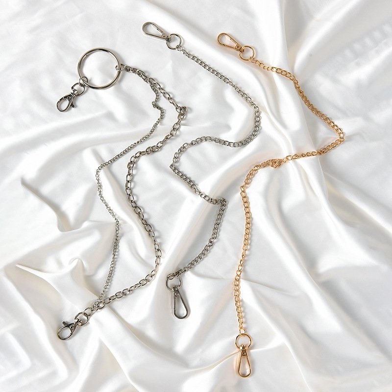 RW Fashion Hip Hop Rock Silver Metal Pocket Pants Chain Belly Chain for Women Men Jeans Trouser Wallet Chain