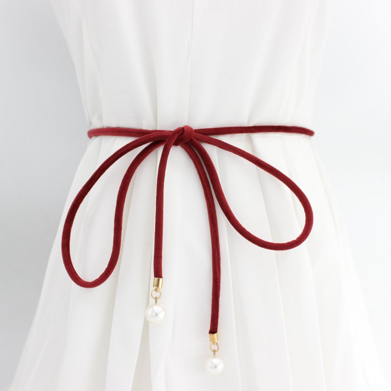 2024 New Designer Hot Sale Women Black Knotted Waist Chian Belt For Dresses Suits Big Waist Size