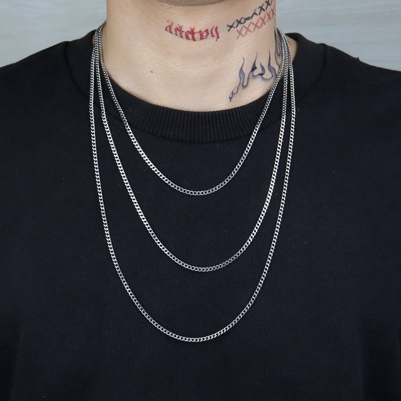 Factory wholesale new trend 925 sterling silver not fade guba necklace men and women with hip hop chain
