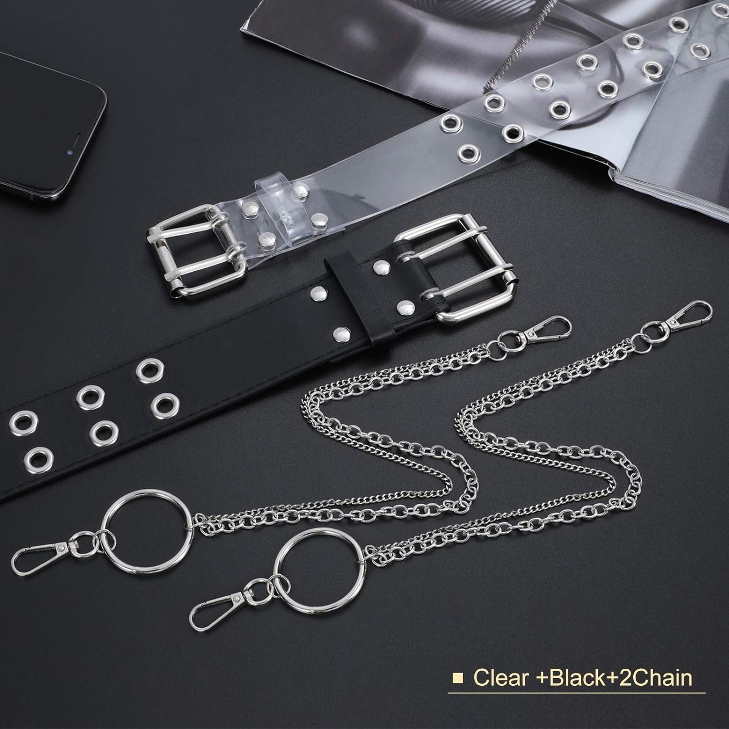 High Quality Luxury New Style Double-Grommet Ladies Jeans Belt Fashion Punk Style Women Belt