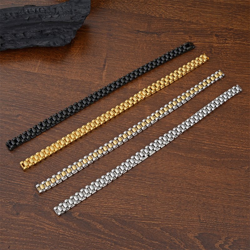 custom logo bracelets 316L Stainless Steel PVD Plating Removable Chain Gold Bracelet Bangles For Men and