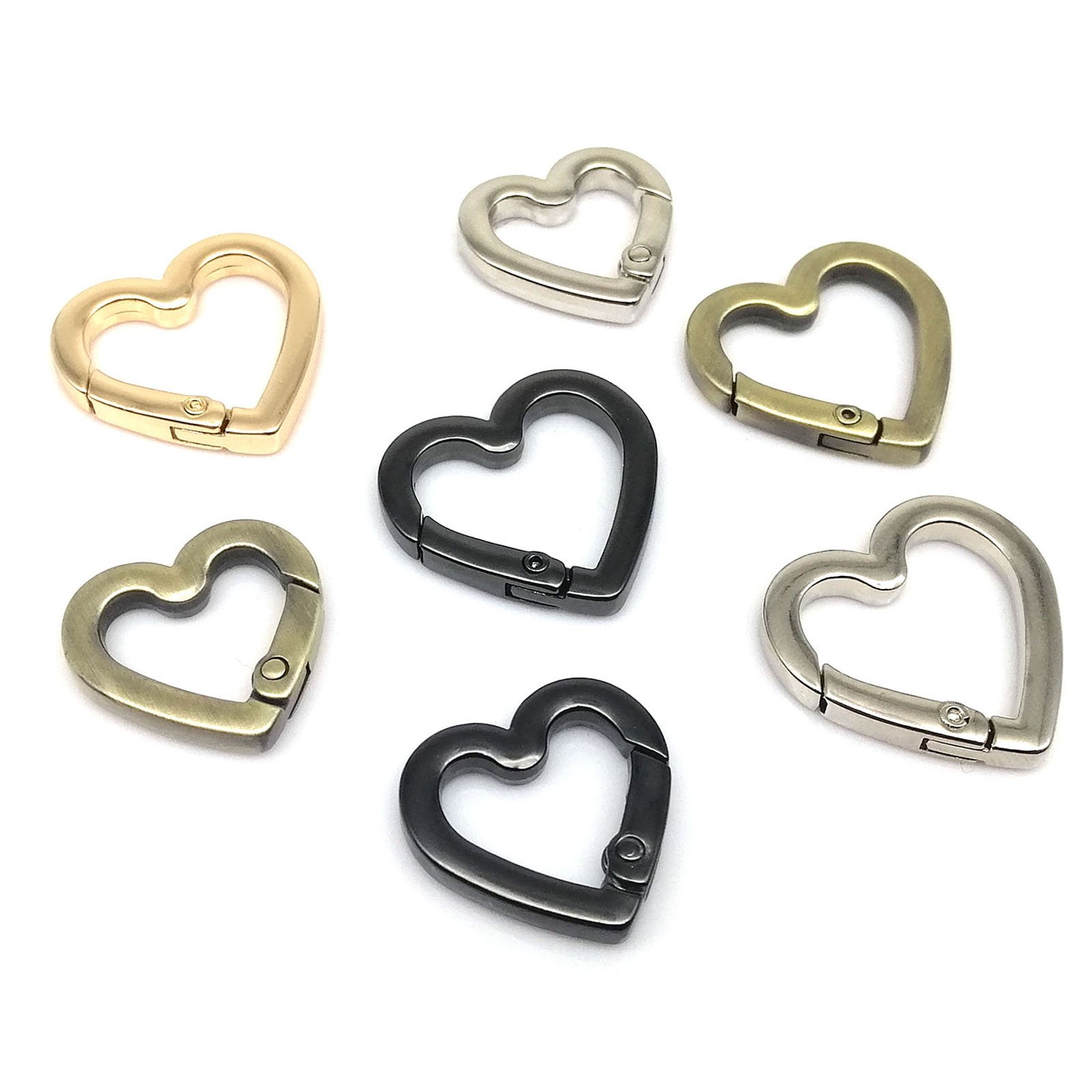 Heart Shape O Ring Leather Bag Handbag Belt Strap Buckle Carabiner Connect Key Dog Chain Snap Clasp Hook