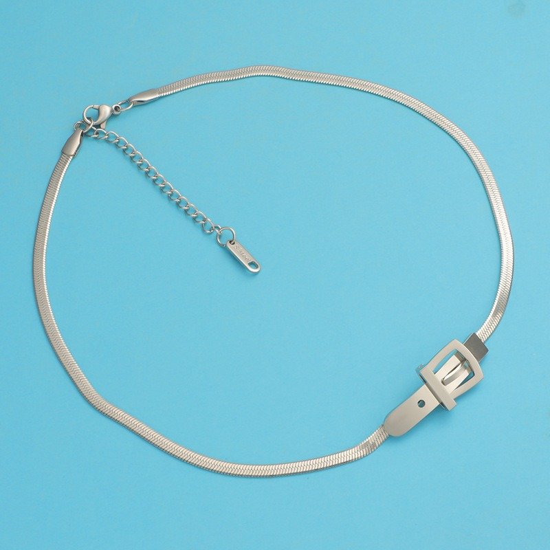 Snake Chain Belt Buckles Hip Hop Chain Stainless Steel Necklace Accessories Women