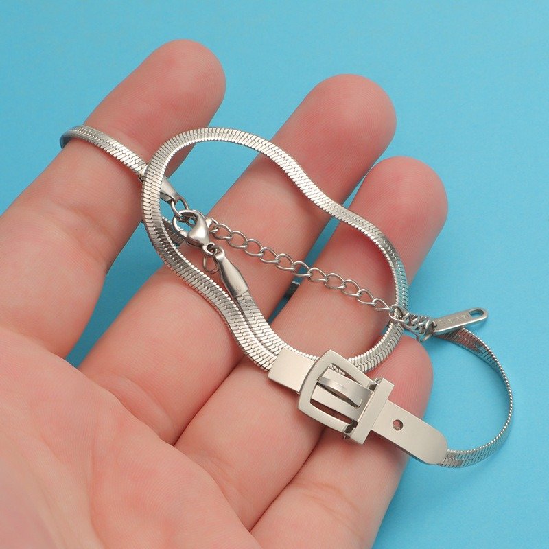 Snake Chain Belt Buckles Hip Hop Chain Stainless Steel Necklace Accessories Women