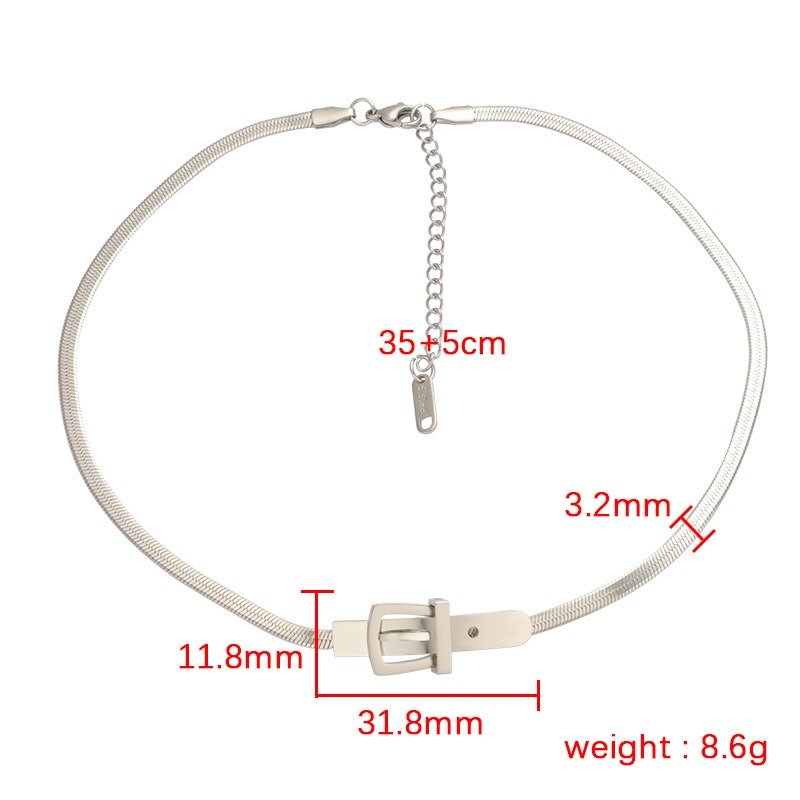 Snake Chain Belt Buckles Hip Hop Chain Stainless Steel Necklace Accessories Women