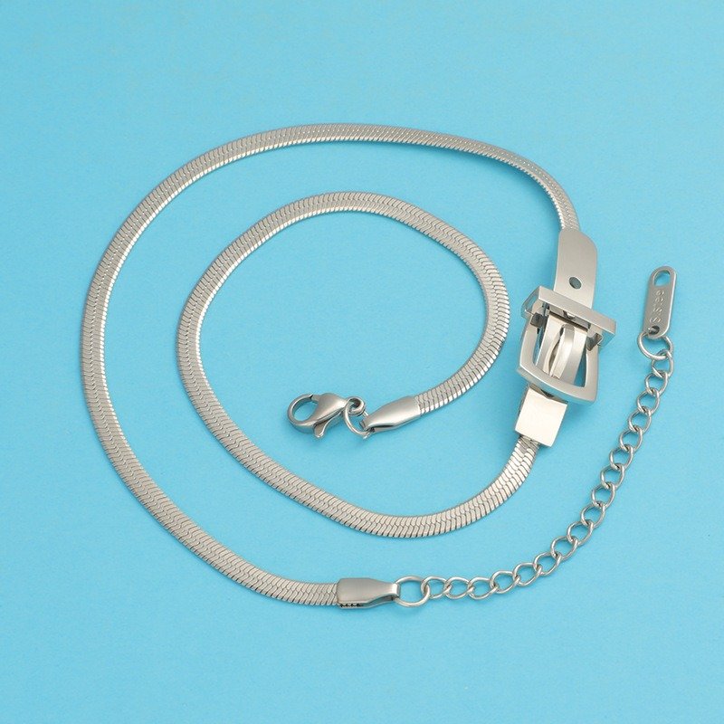 Snake Chain Belt Buckles Hip Hop Chain Stainless Steel Necklace Accessories Women