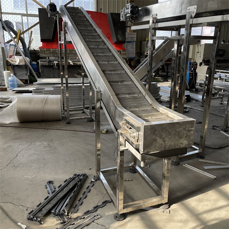stainless steel chain plate elevator food conveyor