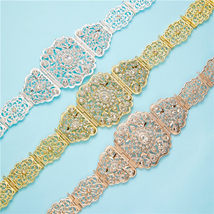 Moroccan Retro Chic Caftan wedding Metal belt for Luxury Women Belt Chain Adjustable Length Belt