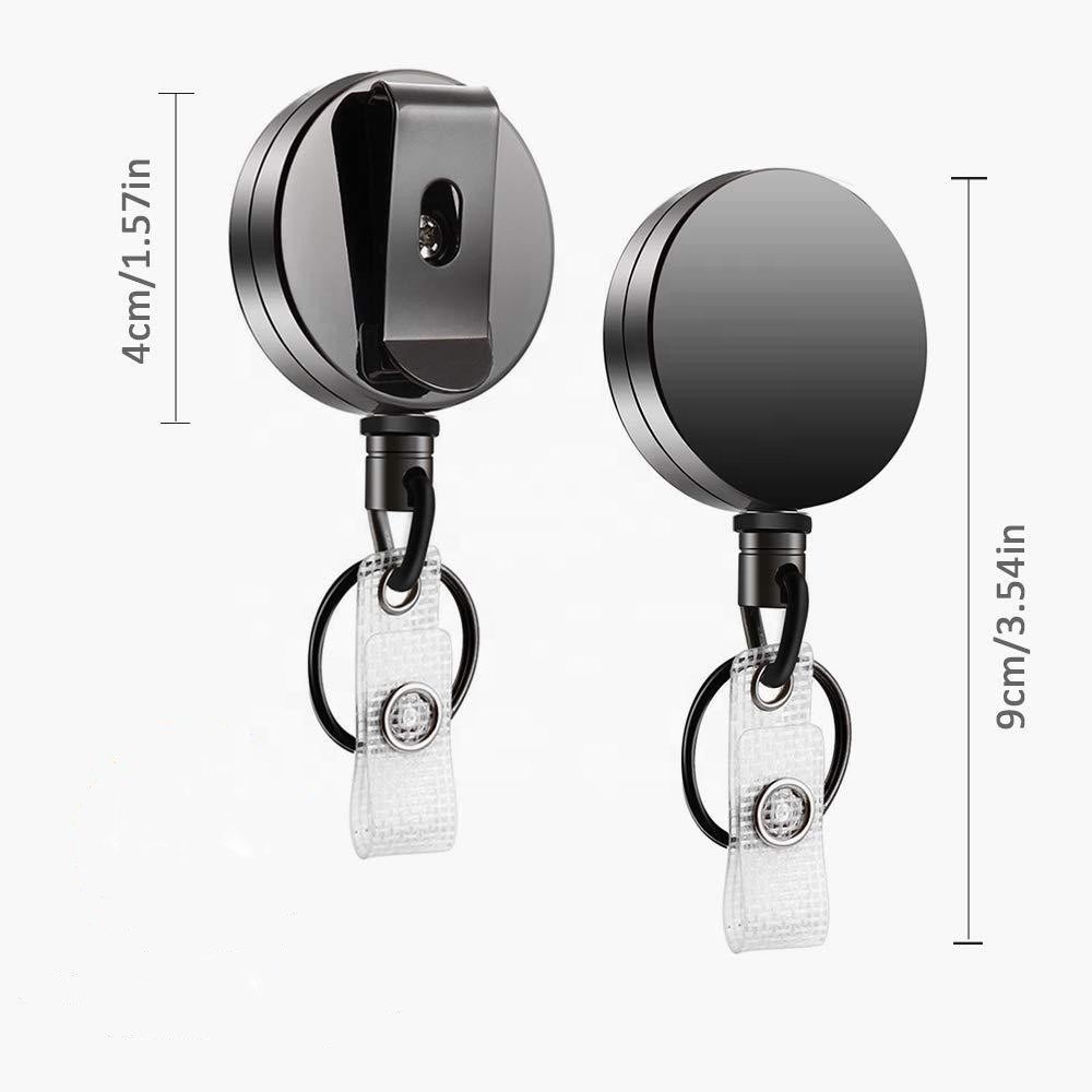 Premium Heavy Duty Metal Key Ring Key Chain Retractable Badge Reel ID Card Badge Holder Badge Reel With Belt Clip