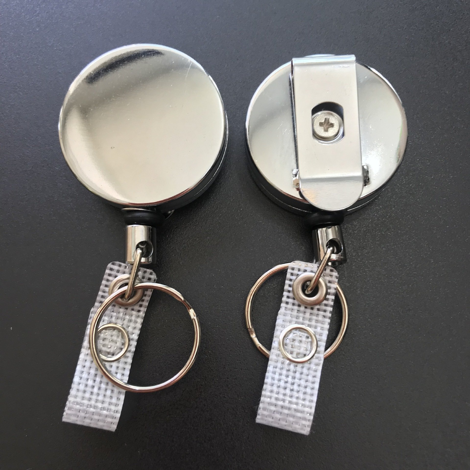 Premium Heavy Duty Metal Key Ring Key Chain Retractable Badge Reel ID Card Badge Holder Badge Reel With Belt Clip