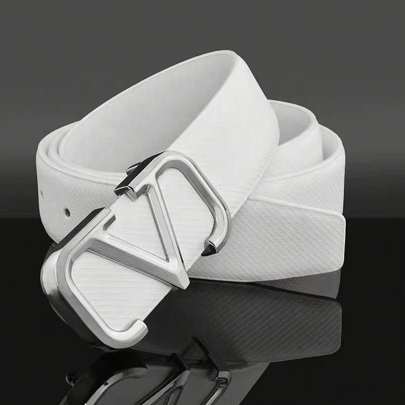 Custom V letter women waist belt western belt buckles pu leather belt full-grain leather