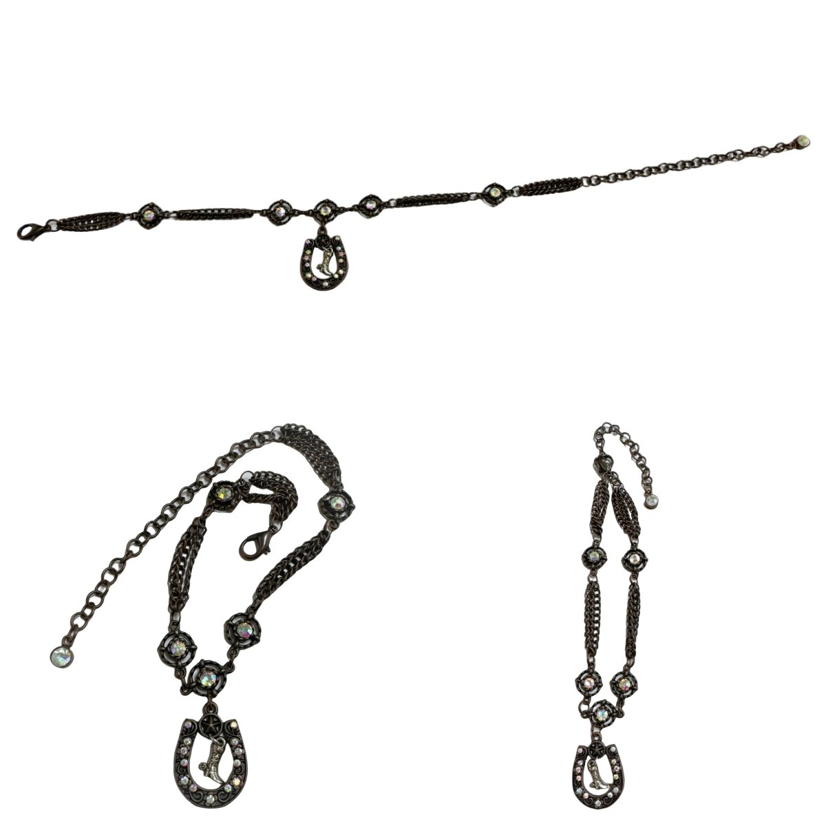 Key Chain Rock Punk Trousers Pant U-shaped Waist Chains Colored diamonds Pants Hanging Chain