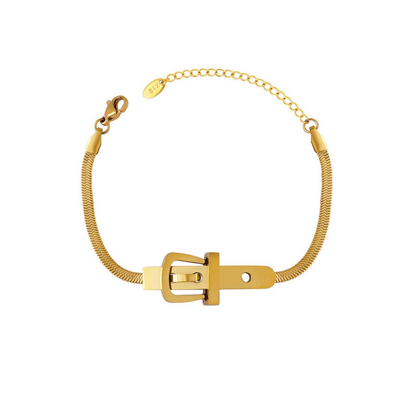 Snake chain belt buckle stainless steel bracelet women metal bracelet necklace titanium steel luxury jewelry set