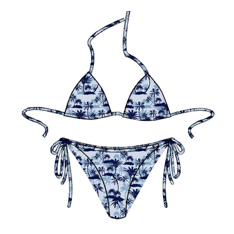 Custom Logo High Quality Floral Printing Swimwear Two Piece Beachwear Swimwear Women Bikini Set