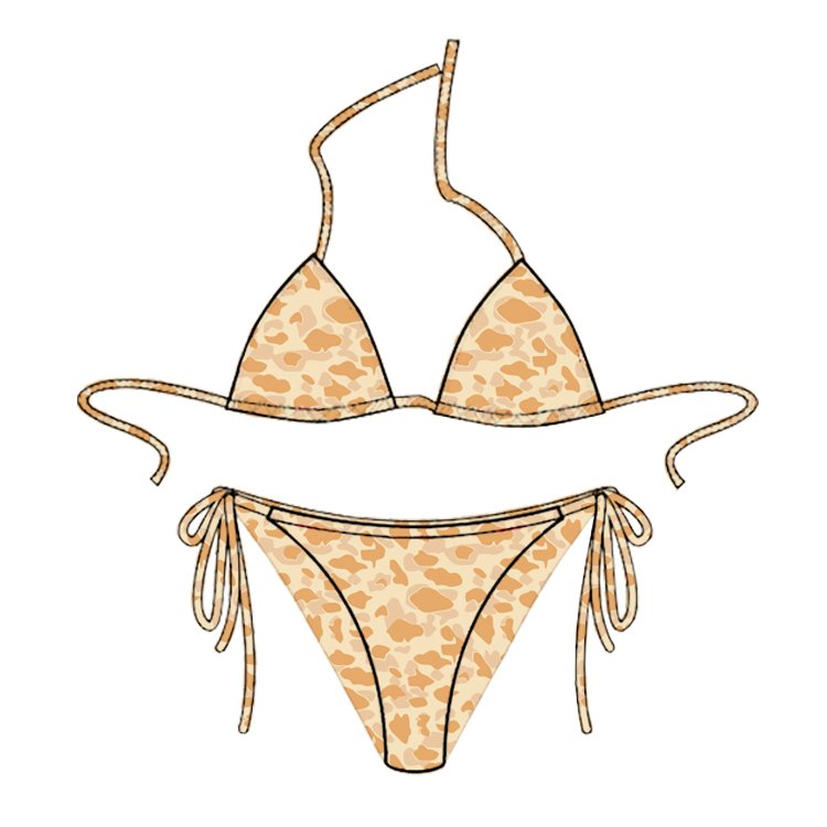 Custom Logo High Quality Floral Printing Swimwear Two Piece Beachwear Swimwear Women Bikini Set