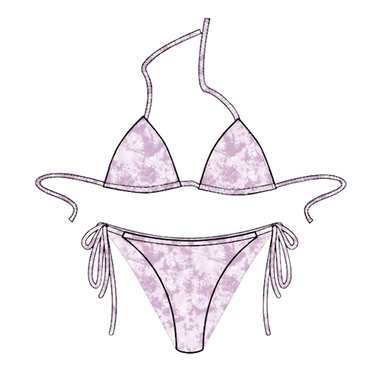 Custom Logo High Quality Floral Printing Swimwear Two Piece Beachwear Swimwear Women Bikini Set