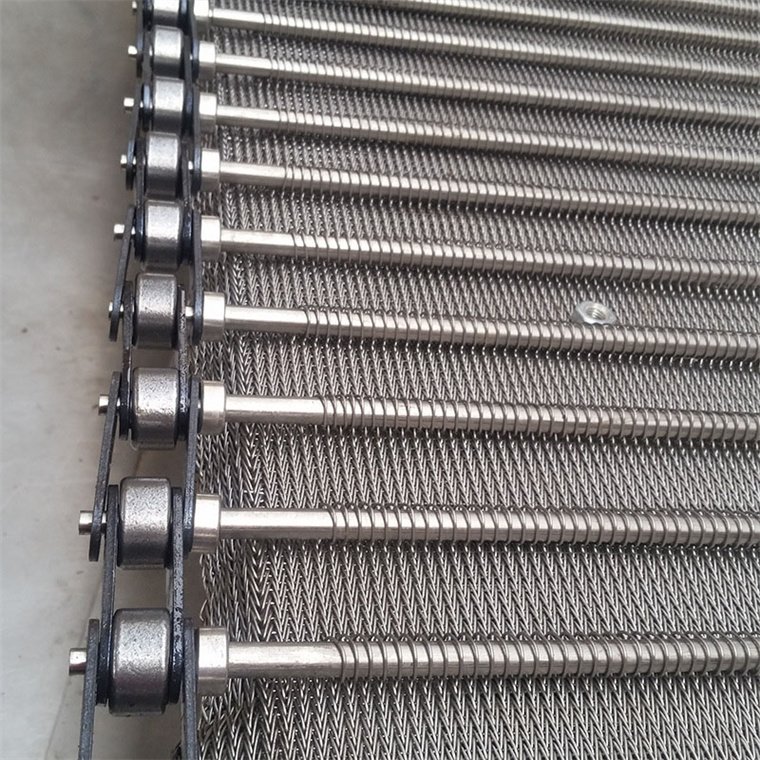 Heat resistant herringbone encryption mesh belt for small thing chain link compound balance weave conveyor belt for food