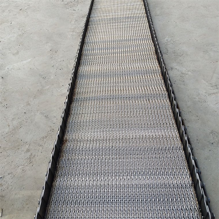 Heat resistant herringbone encryption mesh belt for small thing chain link compound balance weave conveyor belt for food