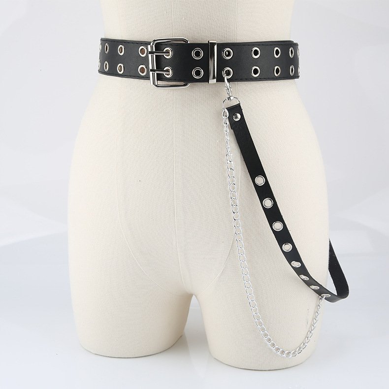 New Arrival Punk Adjustable Body Chain Gothic Belly Waist Belt Rock PU Leather Layered Belt for Girls Dress