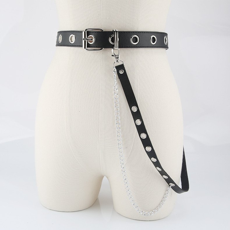 New Arrival Punk Adjustable Body Chain Gothic Belly Waist Belt Rock PU Leather Layered Belt for Girls Dress