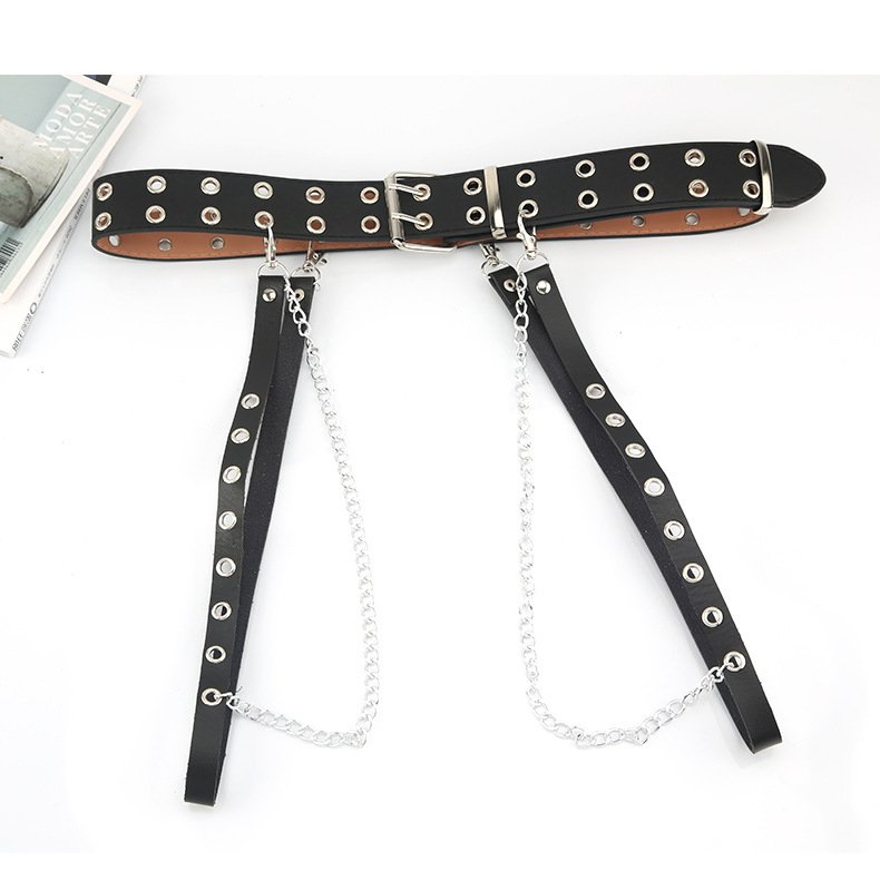 New Arrival Punk Adjustable Body Chain Gothic Belly Waist Belt Rock PU Leather Layered Belt for Girls Dress