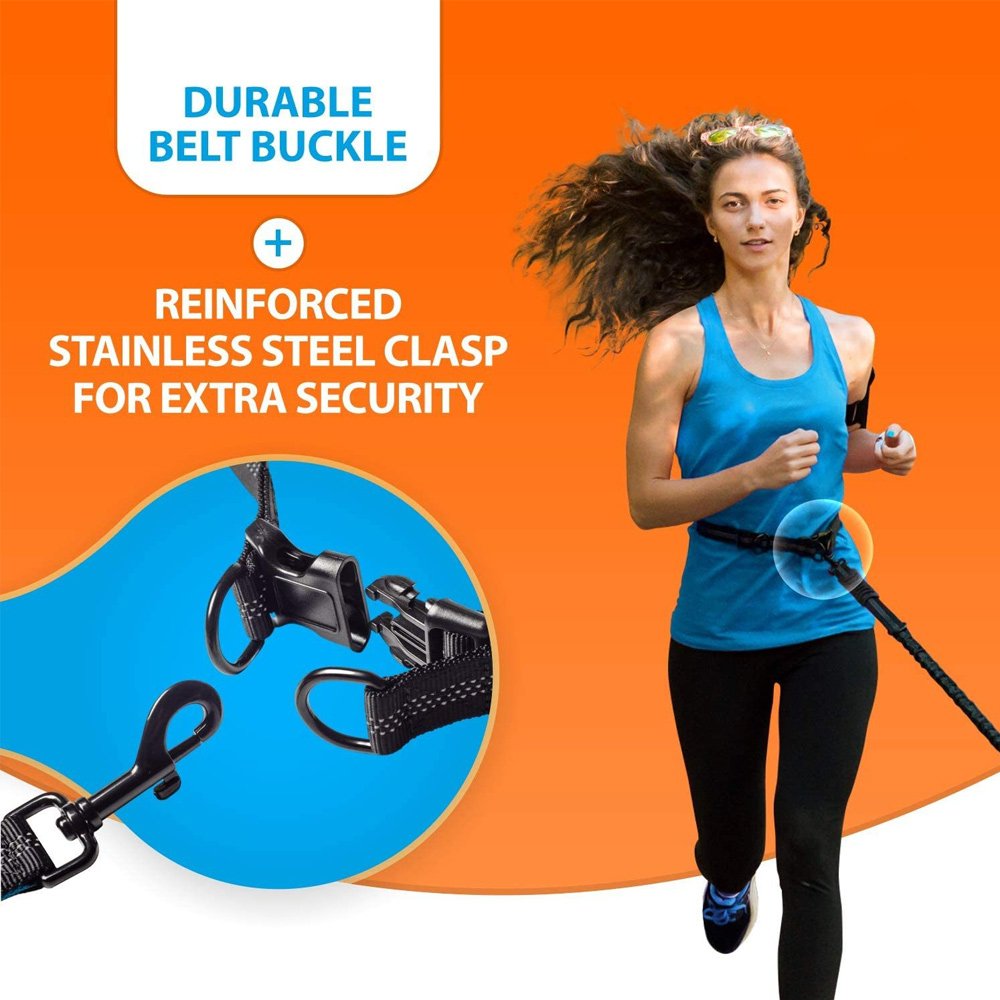 Multifunctional Wholesale Luxury Pull Two Double Head Nylon Reflective Handsfree Hands Free Waist Belt Running Pet Dog Leash