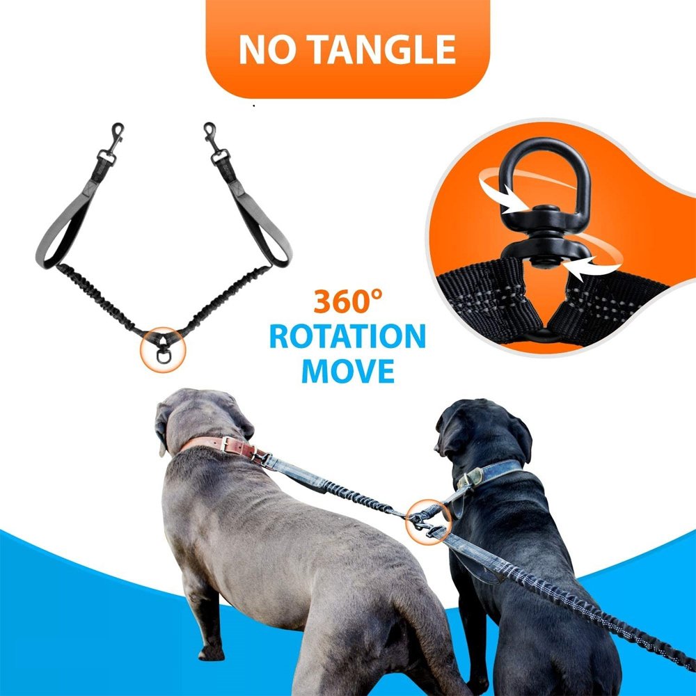 Multifunctional Wholesale Luxury Pull Two Double Head Nylon Reflective Handsfree Hands Free Waist Belt Running Pet Dog Leash