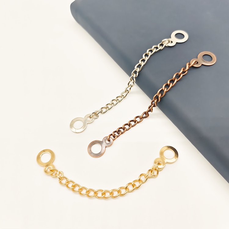Custom Shoe Buckles Bag Connection Chain Diy Decorative Golden Sliver Plating Metal Necklace Extension Chains For Men And Women