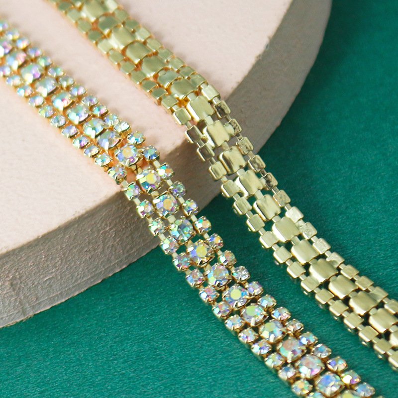 Wholesale sew on rhinestone trim crystal ab belt for dress