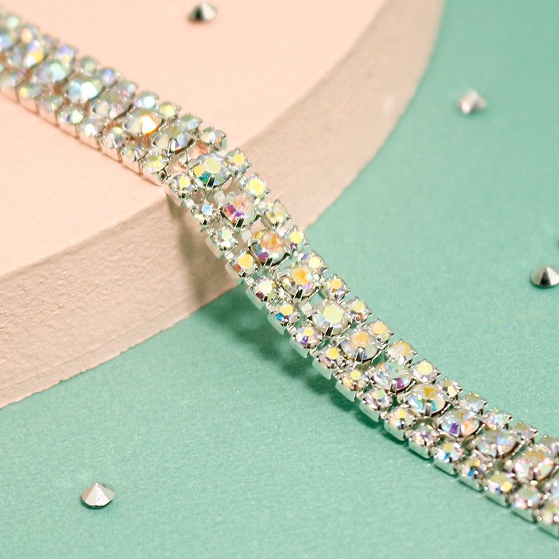 Wholesale sew on rhinestone trim crystal ab belt for dress