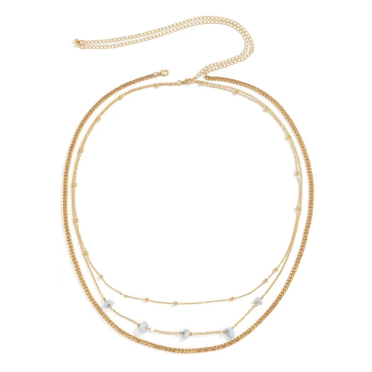 Trendy Sexy Belly Body Beads Chains Bohemia Summer Jewelry Multi Layered Chain Natural Stone Waist Belts Chain