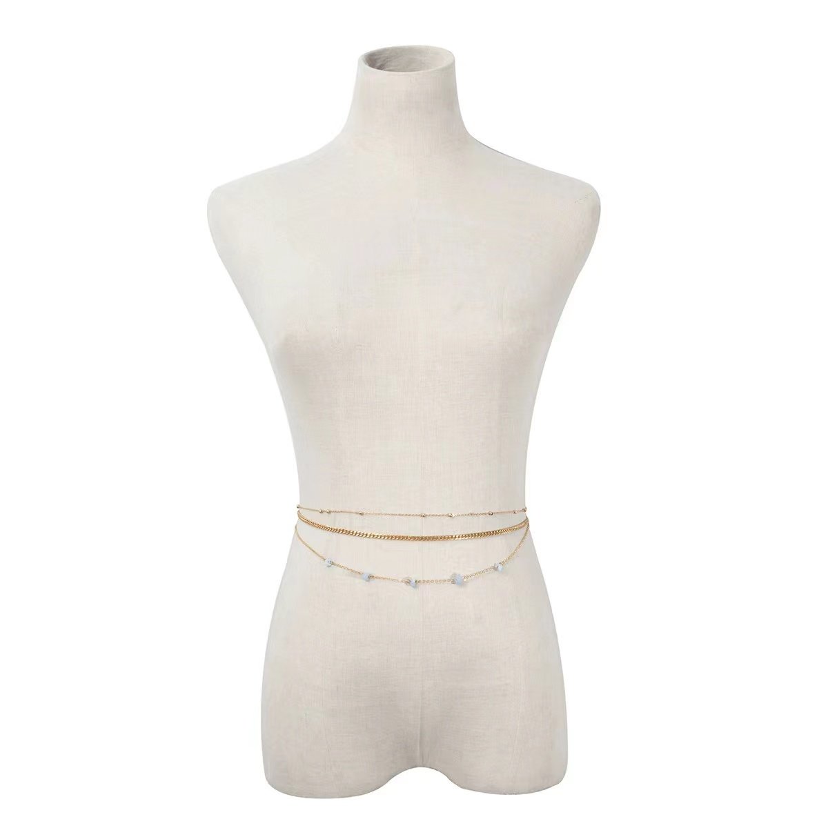 Trendy Sexy Belly Body Beads Chains Bohemia Summer Jewelry Multi Layered Chain Natural Stone Waist Belts Chain