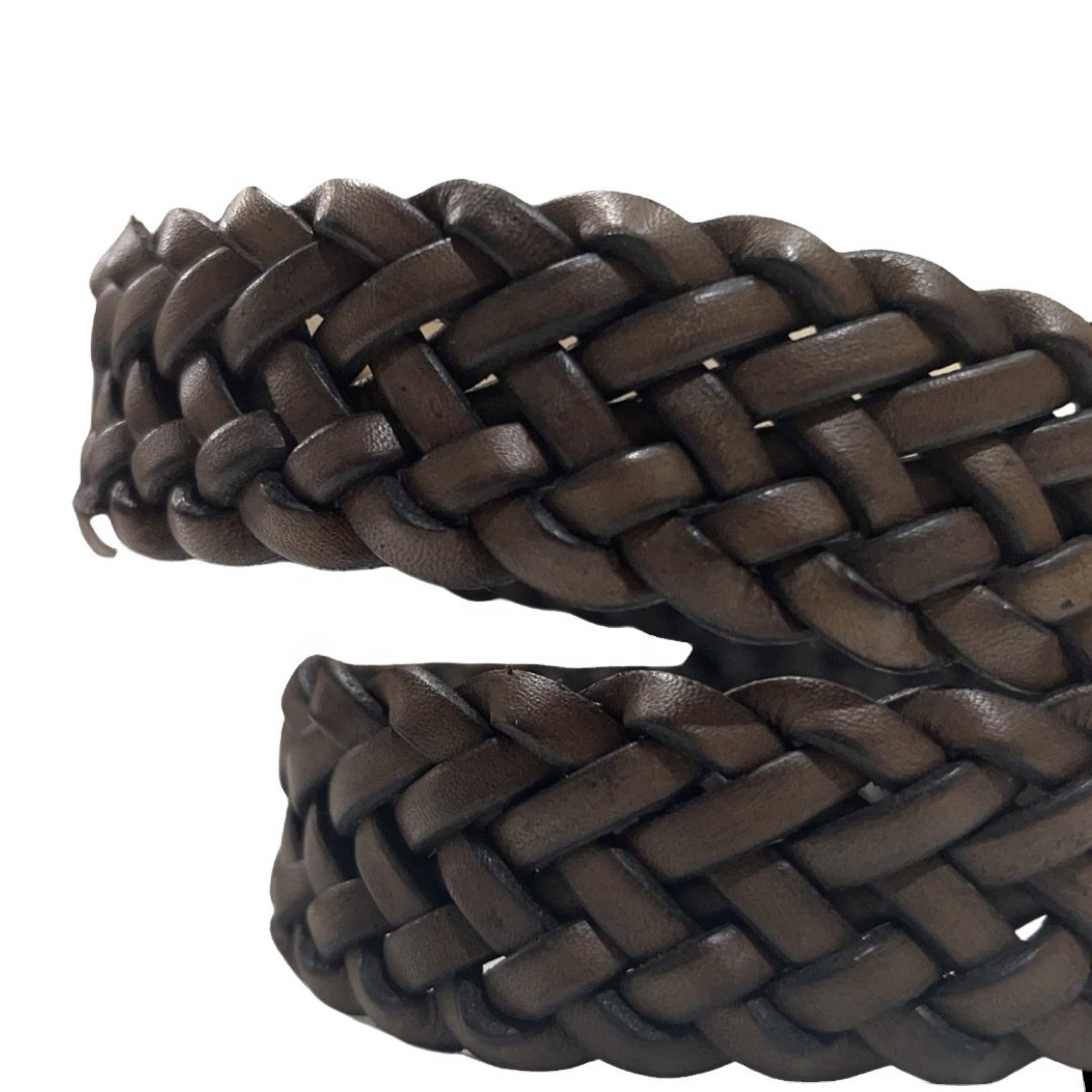 Belt Jewellery Sustainable Best Price Top Selling Product Multi Purpose Leather Cords Flat Hand Braided Genuine Leather Cord