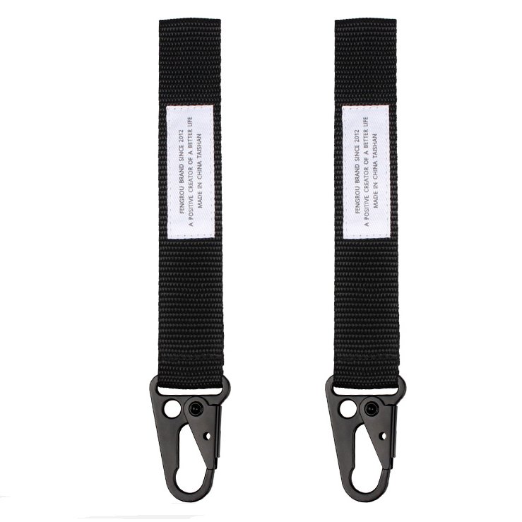 Promotional Gift Custom Carabiner Climbing motorcycle car Keychain Nylon Fabric Wrist Wristlet Key Chains