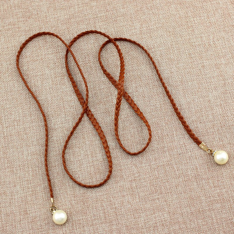 High Quality Waist Chain Multi-color Ladies Waist Chain Braided Pearl Chain Belt