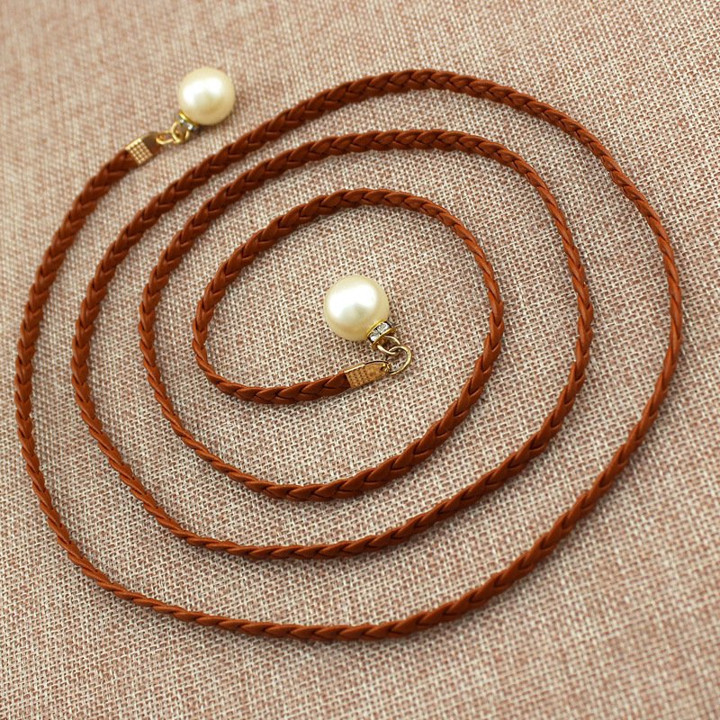 High Quality Waist Chain Multi-color Ladies Waist Chain Braided Pearl Chain Belt